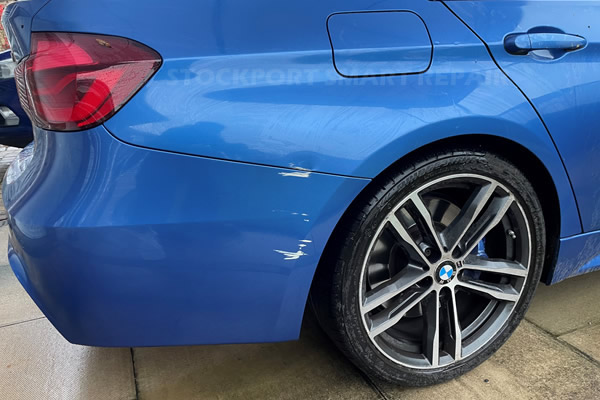 rear bumper scuff before repair - Stockport Smart Repair Gallery