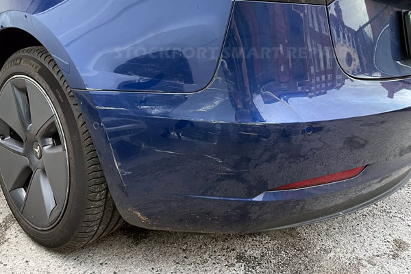 rear bumper scuff before repairs - Stockport Smart Repair Gallery